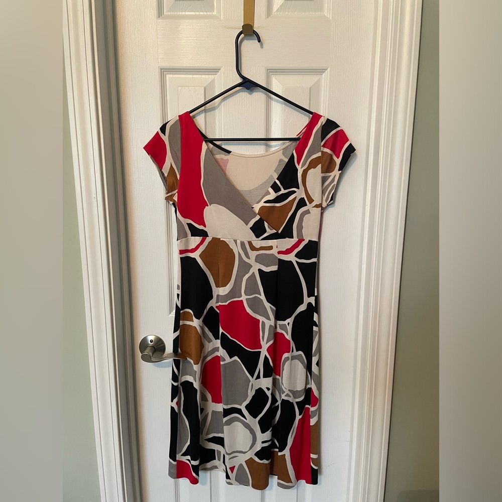 Diane von Furstenberg abstract print silk dress - Picture 2 of 3